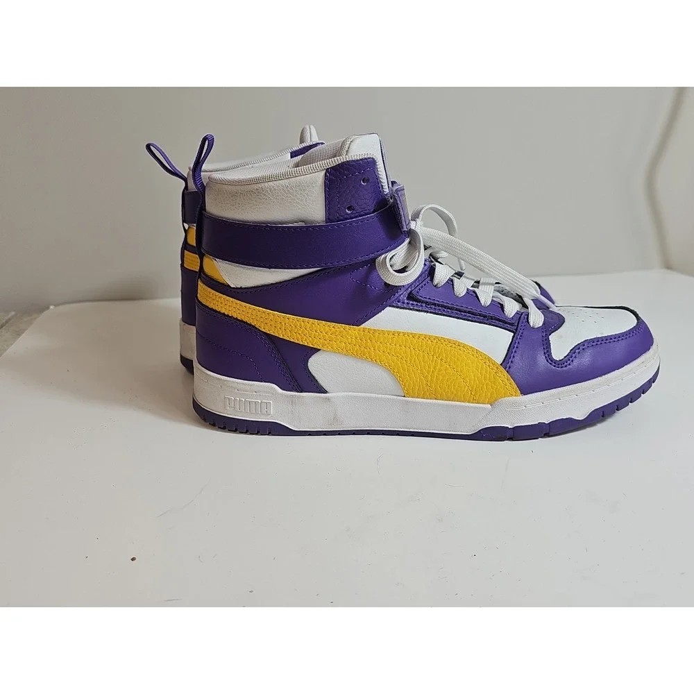 Puma RBD Basketball Shoes Mens Size 10 Hightop Game White Prism Purple 385839-04